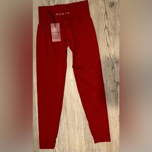 NVGTN Red Seamless Leggings High Waisted Sculpt NWT